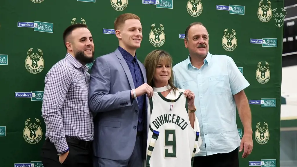 His family at the Milwaukee Bucks selection ceremony after the draft.