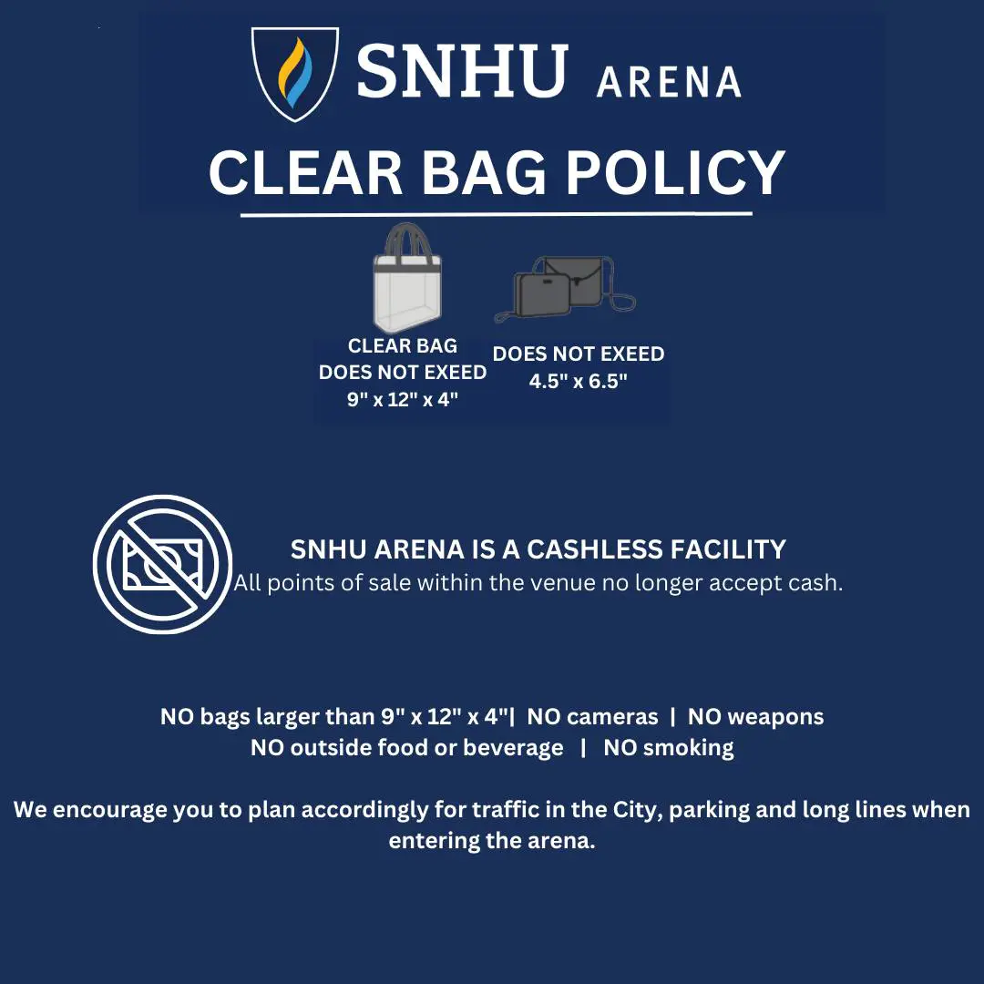 SNHU Arena Bag Policy And Rules To Follow