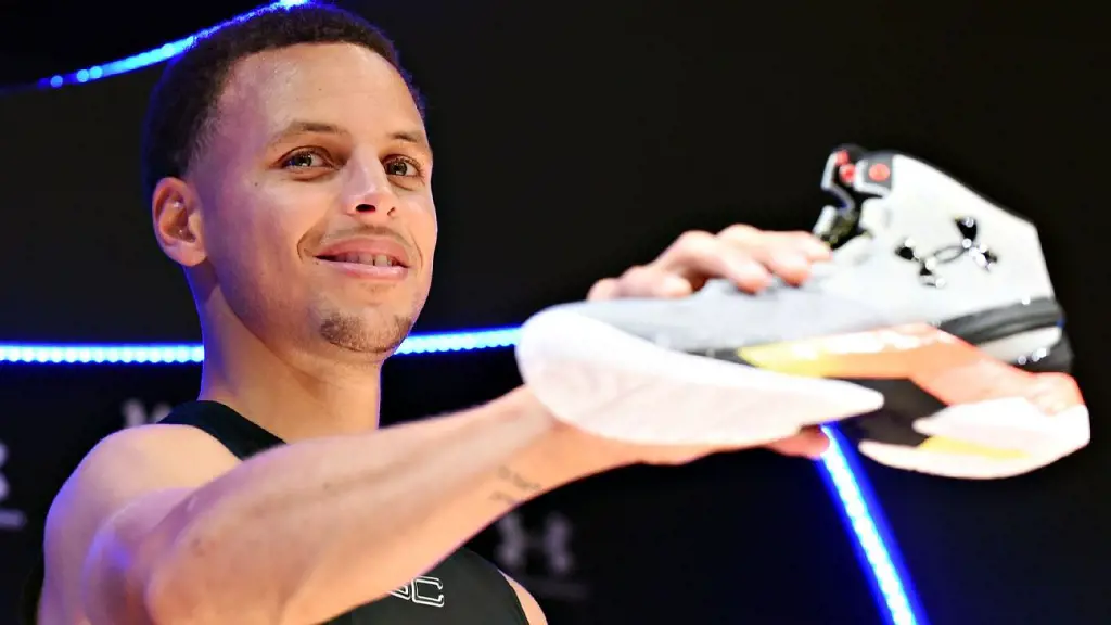 Image: Stephen Curry holding Under Armour sneaker