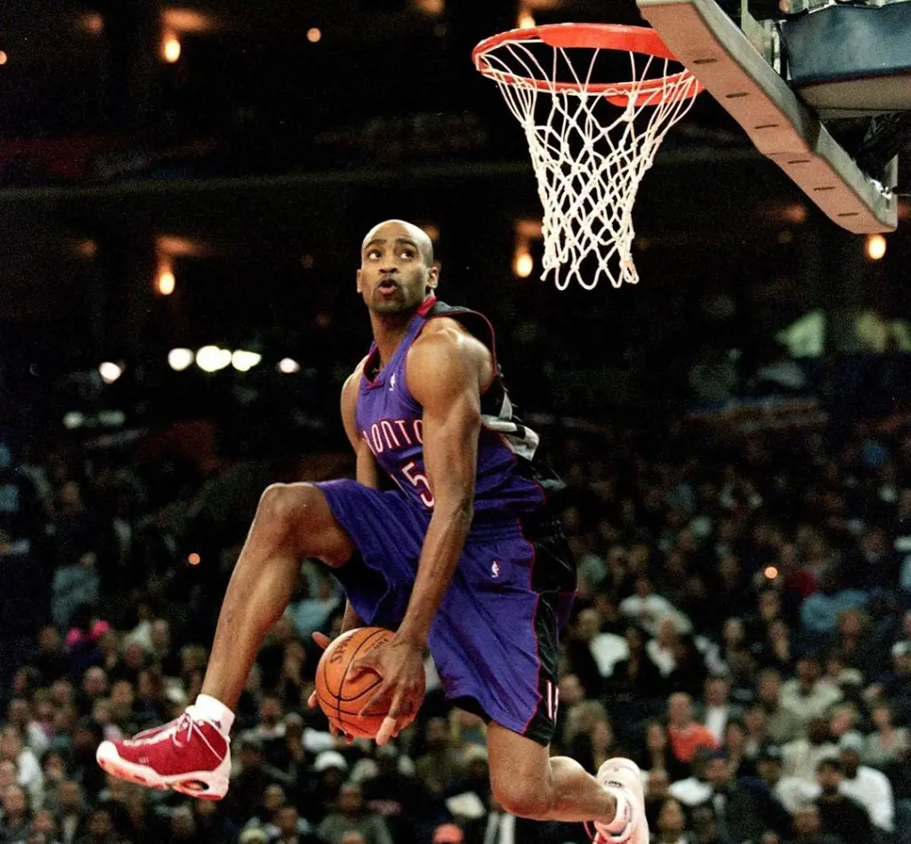 Vince Carter during the slam dunk contest in 2000