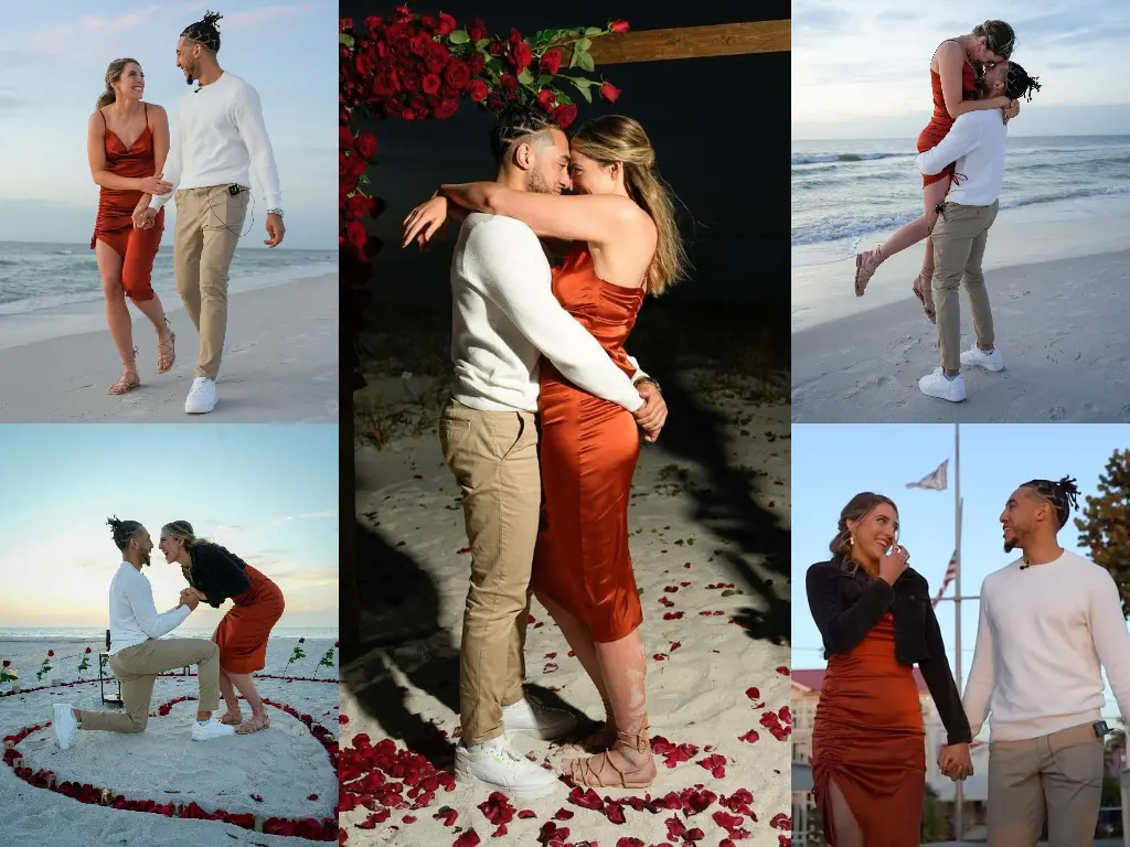 Pictures from the day she got engaged are often included by the pair during other special moments.
