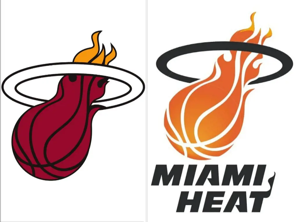 The current Miami Heat logo is in darker shade of orange rather than the precious one with bright colors.