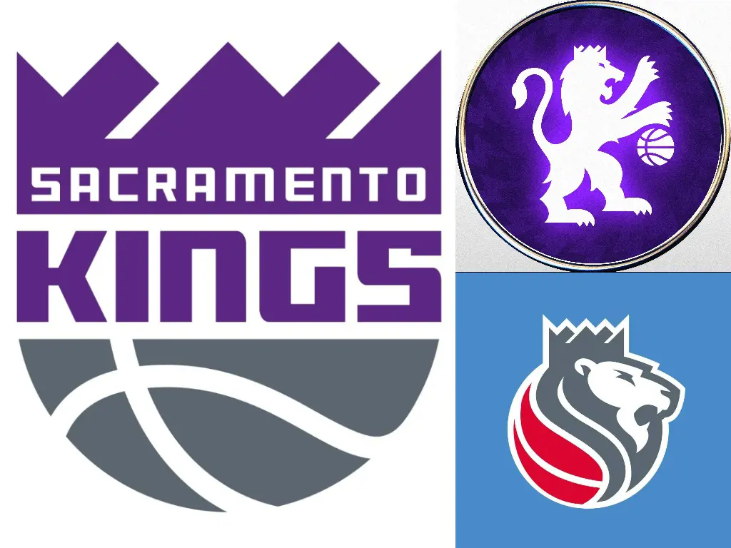 On the left is the Kings official primary logo updated in 2016 while the two on the right are secondary.